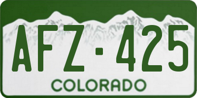CO license plate AFZ425