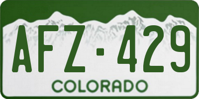 CO license plate AFZ429