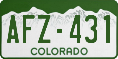 CO license plate AFZ431