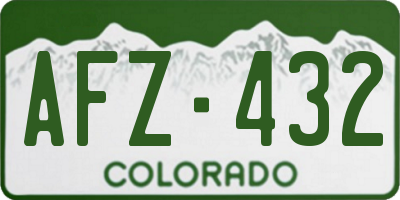 CO license plate AFZ432