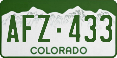 CO license plate AFZ433