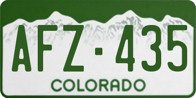 CO license plate AFZ435
