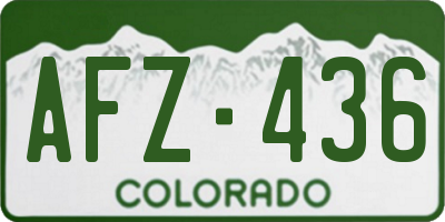 CO license plate AFZ436