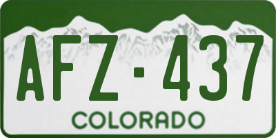 CO license plate AFZ437