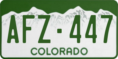 CO license plate AFZ447