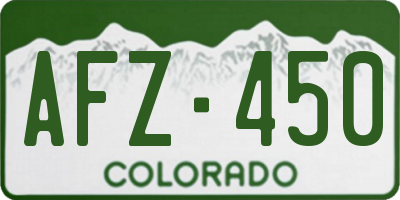 CO license plate AFZ450