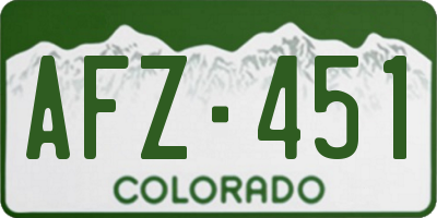 CO license plate AFZ451