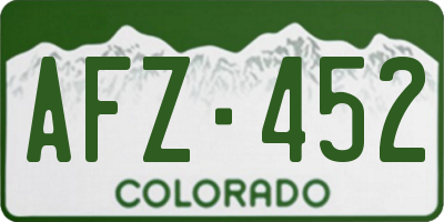 CO license plate AFZ452