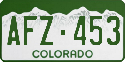 CO license plate AFZ453