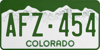 CO license plate AFZ454