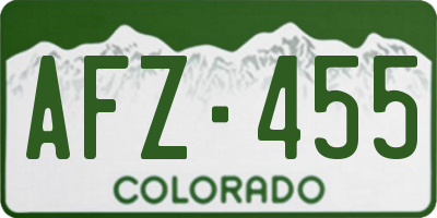 CO license plate AFZ455