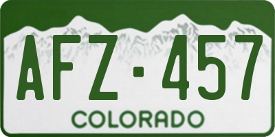 CO license plate AFZ457