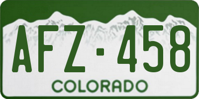 CO license plate AFZ458