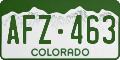 CO license plate AFZ463