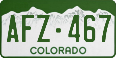 CO license plate AFZ467