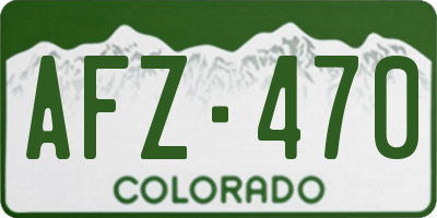 CO license plate AFZ470