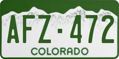 CO license plate AFZ472