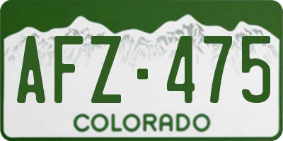 CO license plate AFZ475
