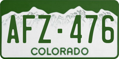 CO license plate AFZ476