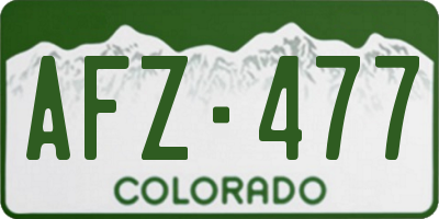 CO license plate AFZ477