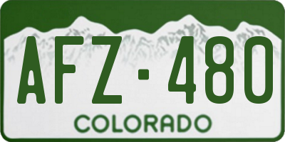 CO license plate AFZ480