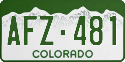 CO license plate AFZ481