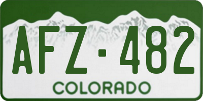 CO license plate AFZ482