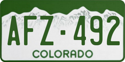 CO license plate AFZ492