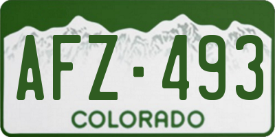 CO license plate AFZ493