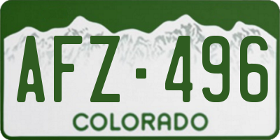 CO license plate AFZ496