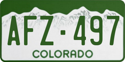 CO license plate AFZ497