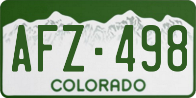 CO license plate AFZ498