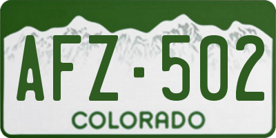 CO license plate AFZ502