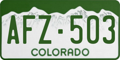 CO license plate AFZ503