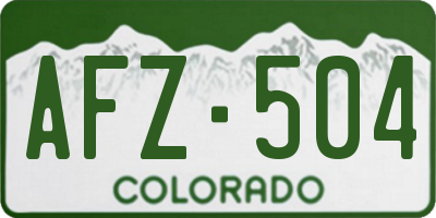 CO license plate AFZ504