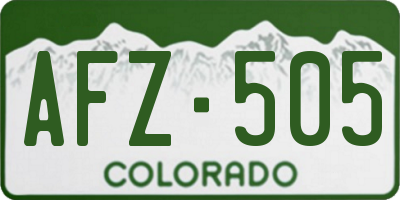 CO license plate AFZ505
