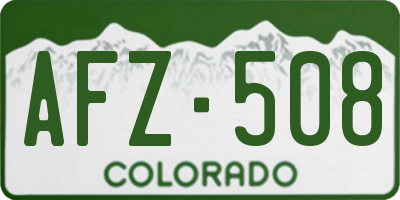 CO license plate AFZ508