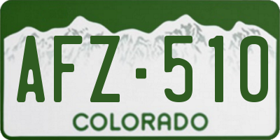 CO license plate AFZ510