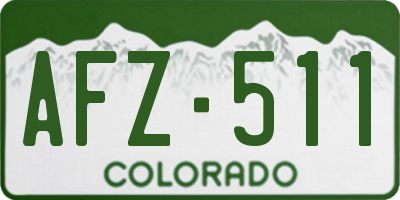 CO license plate AFZ511