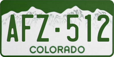 CO license plate AFZ512