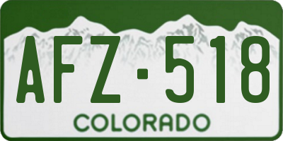 CO license plate AFZ518