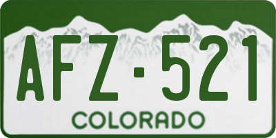 CO license plate AFZ521