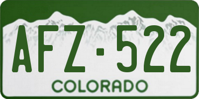 CO license plate AFZ522