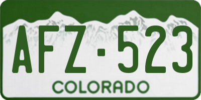 CO license plate AFZ523