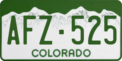 CO license plate AFZ525