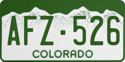 CO license plate AFZ526