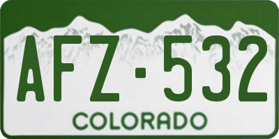 CO license plate AFZ532