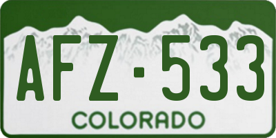 CO license plate AFZ533