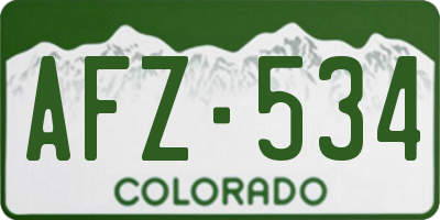 CO license plate AFZ534