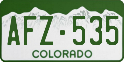 CO license plate AFZ535